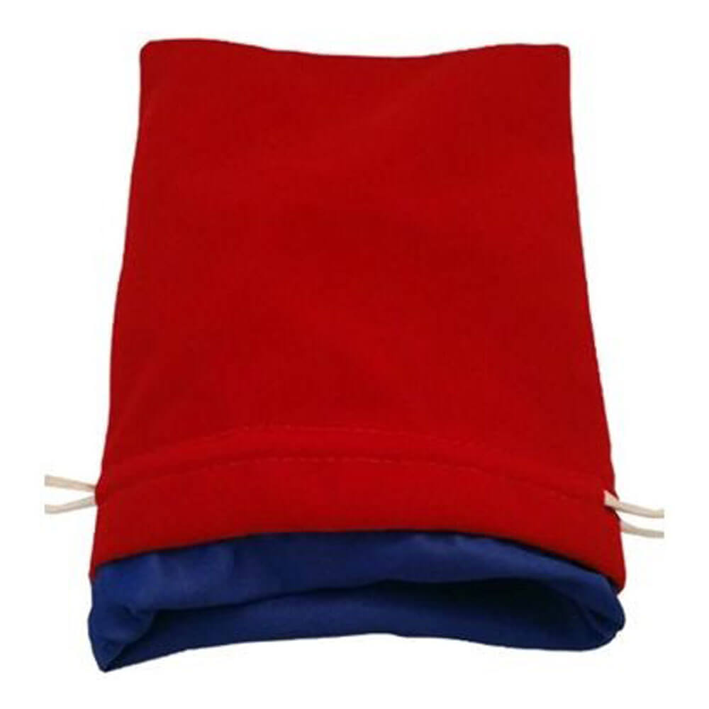 MDG Large Velvet Dice Bag W/ Blue Satin Lining (Red)