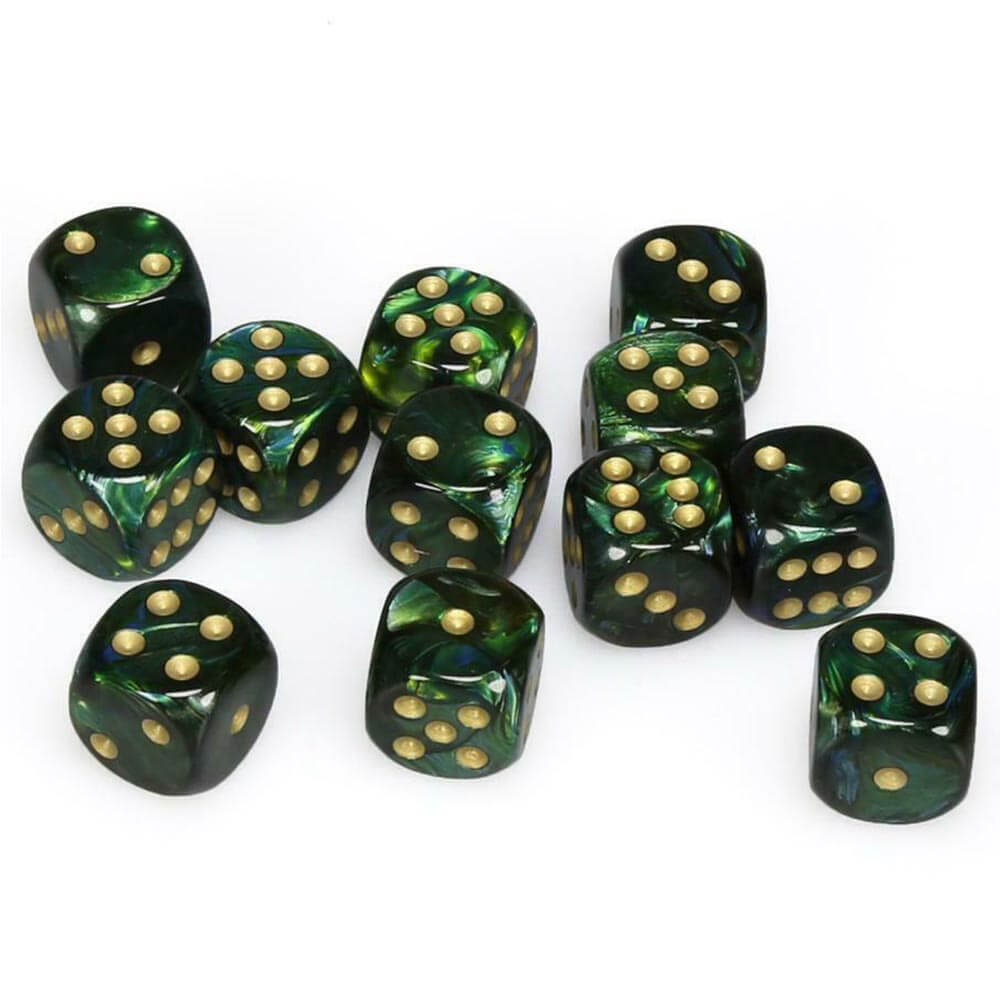 D6 Dice Scarab 16 mm (12 dés)