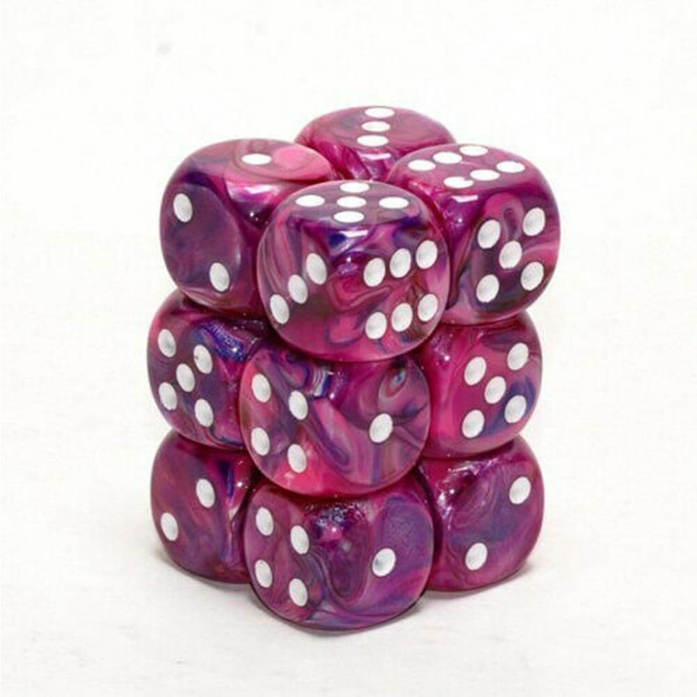 D6 Dice Festive 16mm (12 dadi)