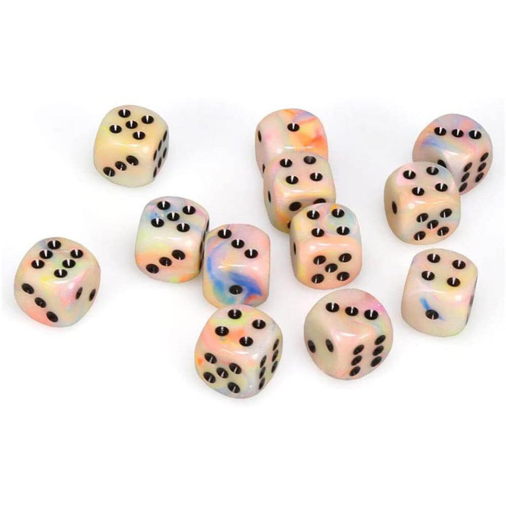 D6 Dice Festive 16 mm (12 dés)