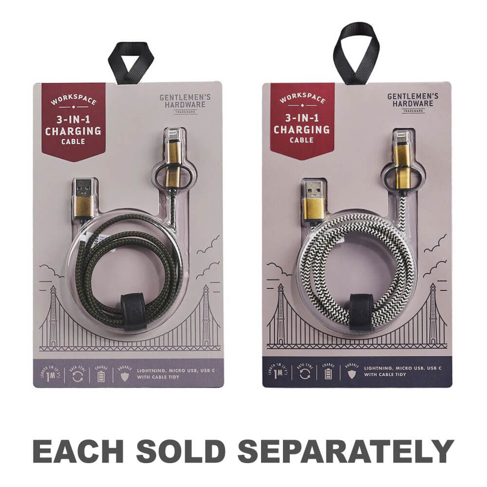 Gentlemen's Hardware 3-in-1 Charging Cable