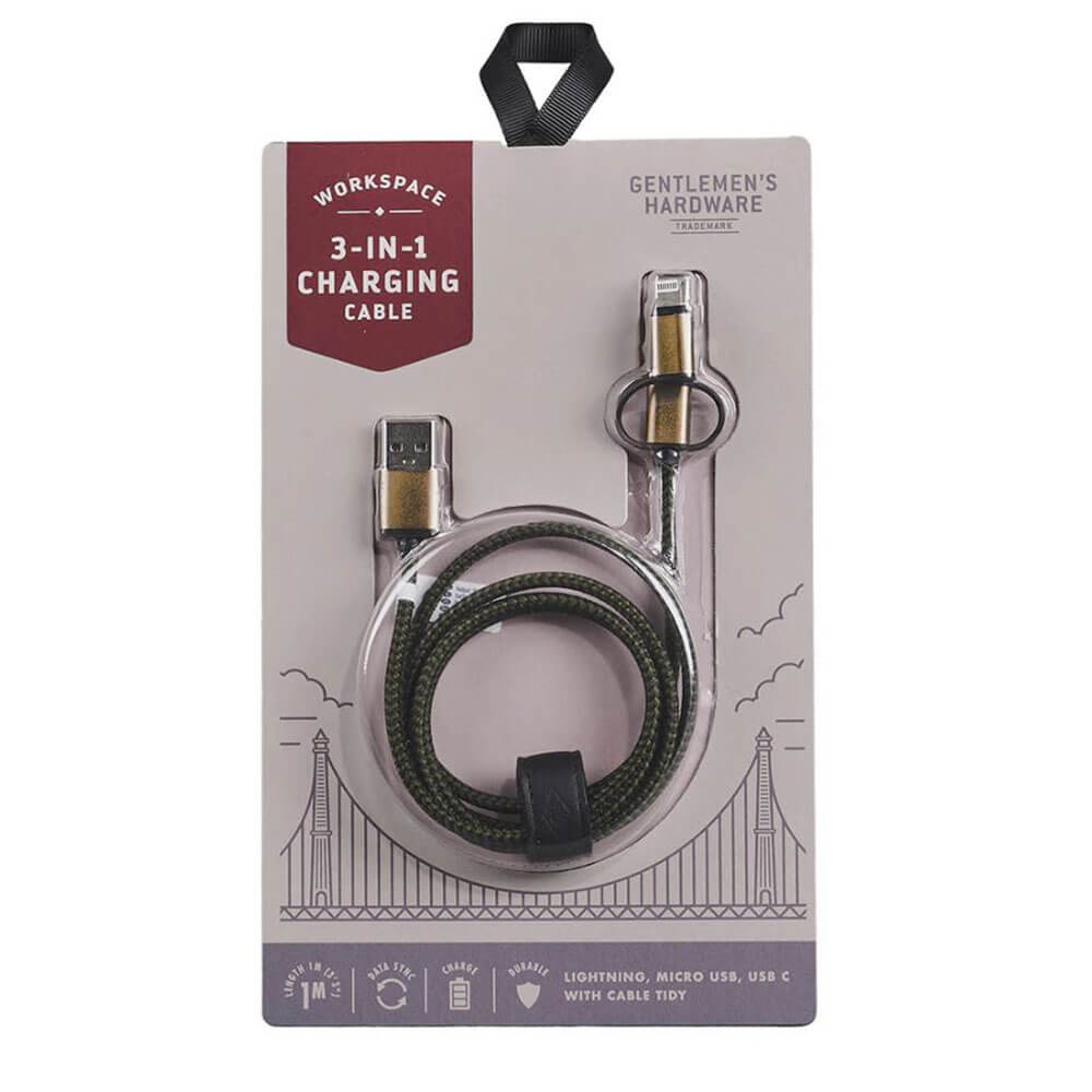 Gentlemen's Hardware 3-in-1 Charging Cable