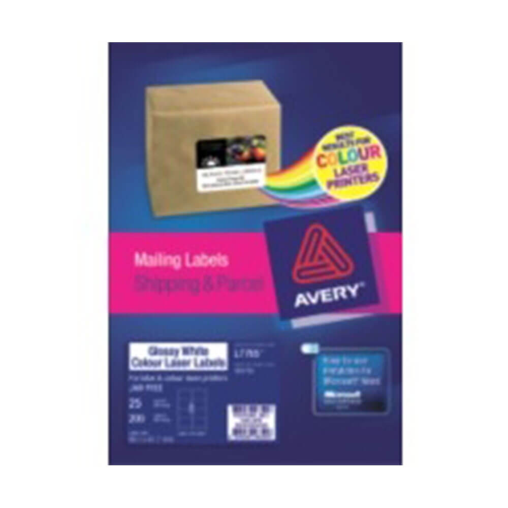 Avery Gloss Lase Laser White (25pk)