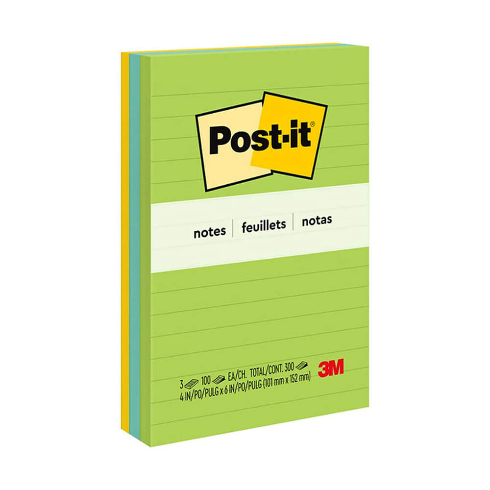 Notas post-it 98x149 mm surtido (3pk)