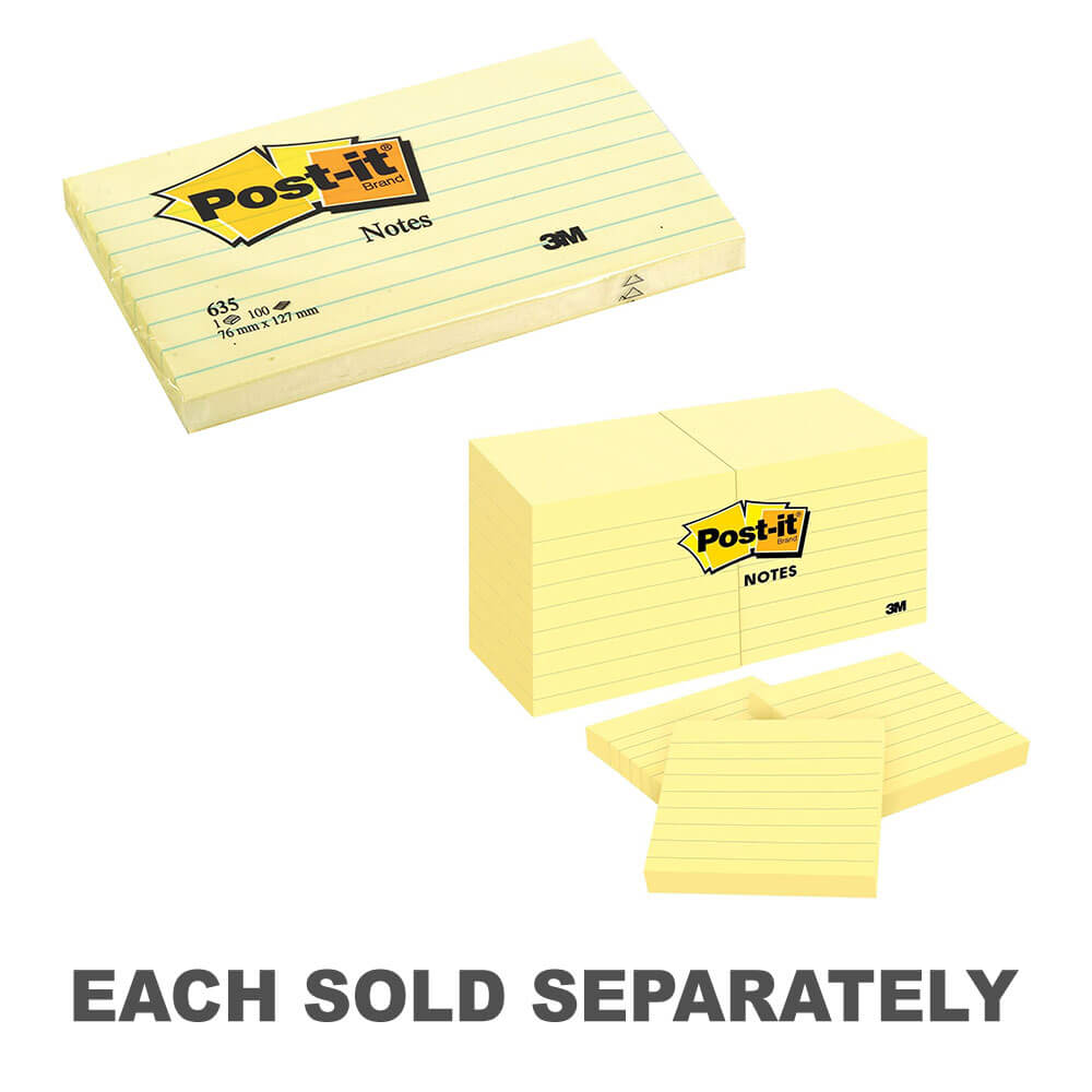 Post- It Notes Lined Yellow (12pk)