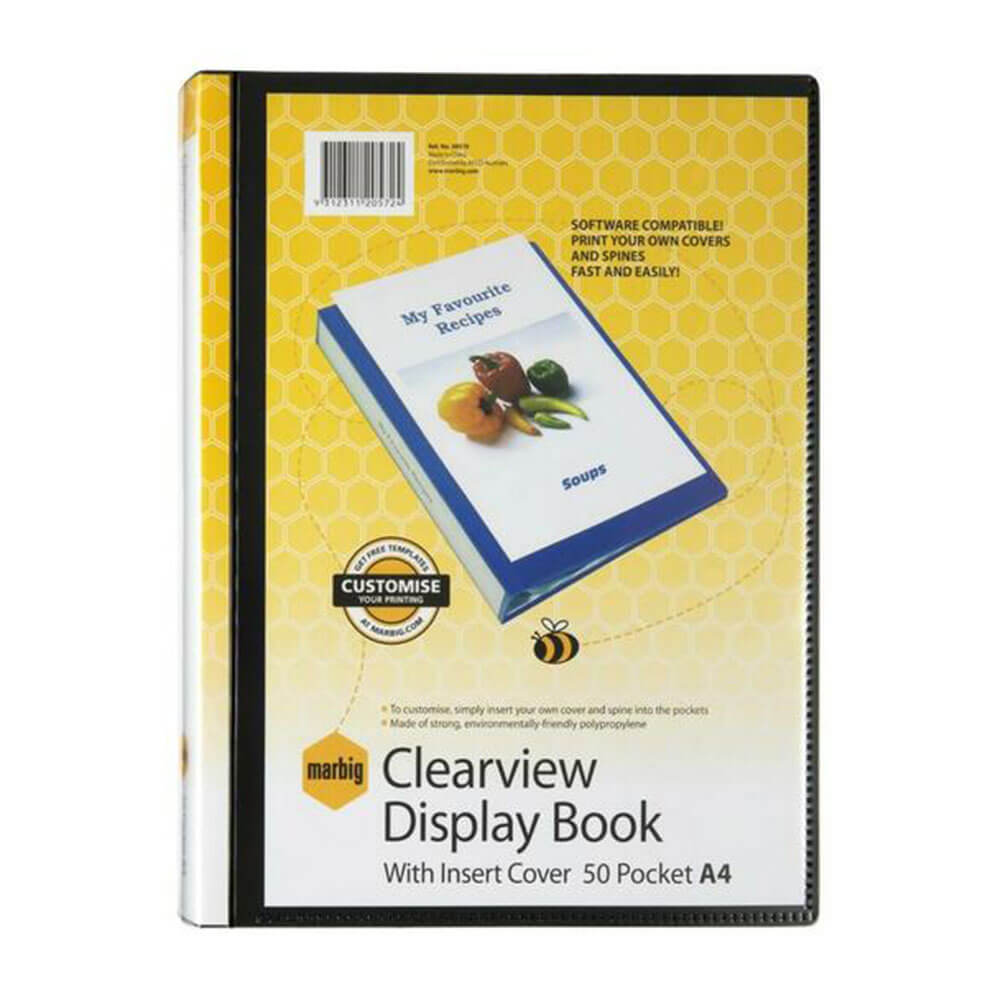 Marbig Sichtbuch Clearview A4 Schwarz