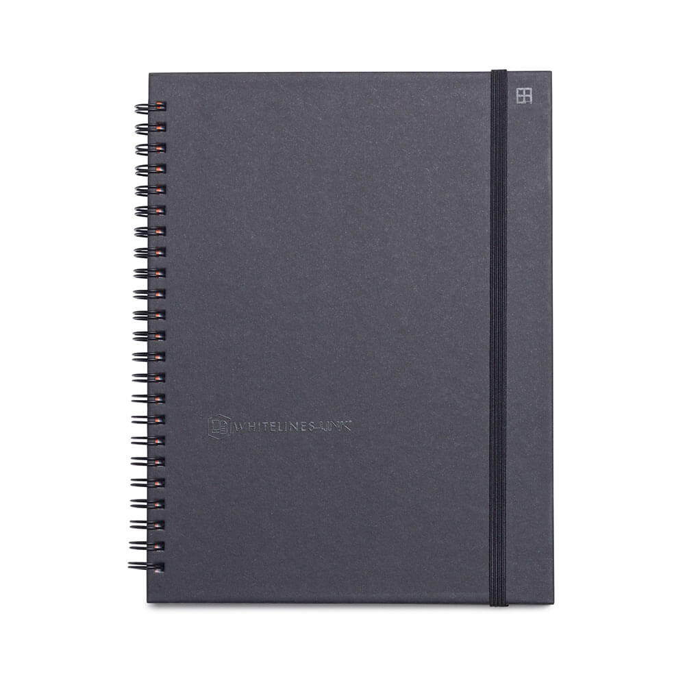 Whitelines Spiral Notebook A5 Black 160 Página