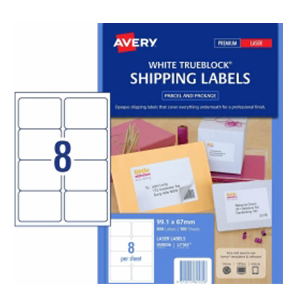 Avery Shipping Label White 100pk