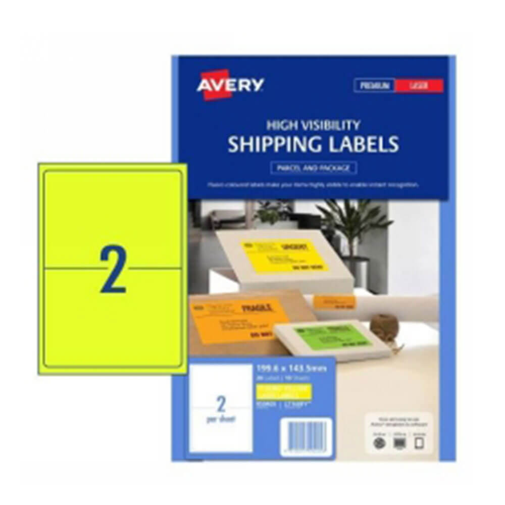 Etichetta di spedizione ad alta visibilità Avery 10pk 2/foglio