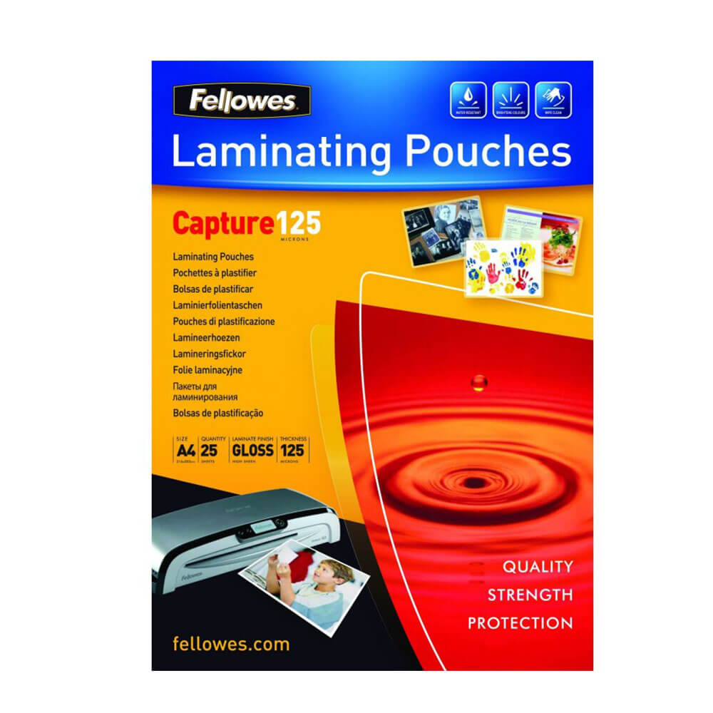 Bolsas de laminação Fellowes Gloss A4 25pk