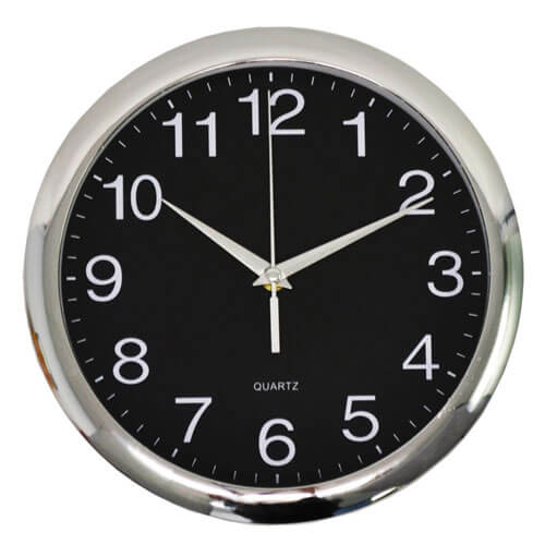 Italplast Round Clock Chrome Frame