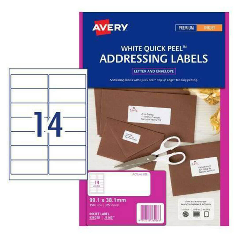  Avery Inkjet-Adressetikett (25 Stück)