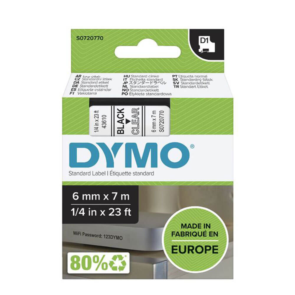 Dymo D1 Klebebandetikett 6 mm x 7 m