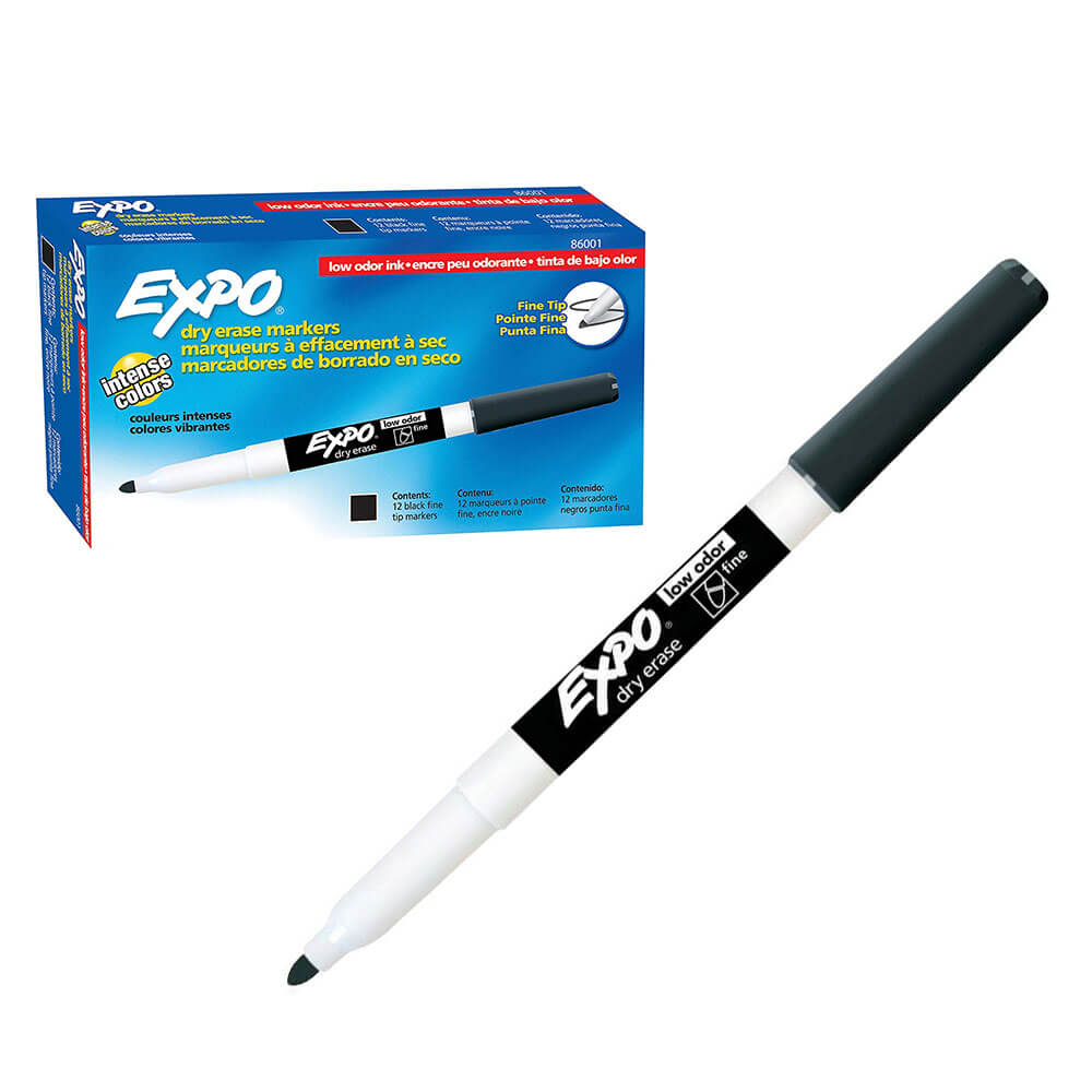 Expo droge wissen fijne bullet whiteboard marker 12pk