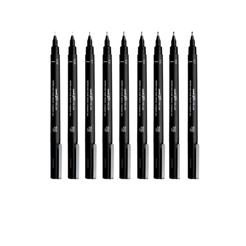 Pen Fineliner de Pin Uni-Ball (12pcs)