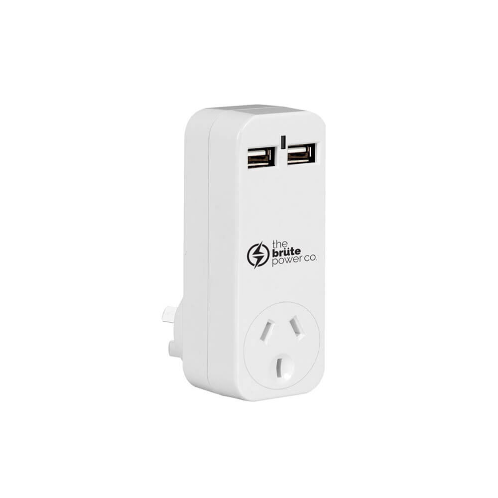 The Brute Power Co. One Socket Adapter (White)