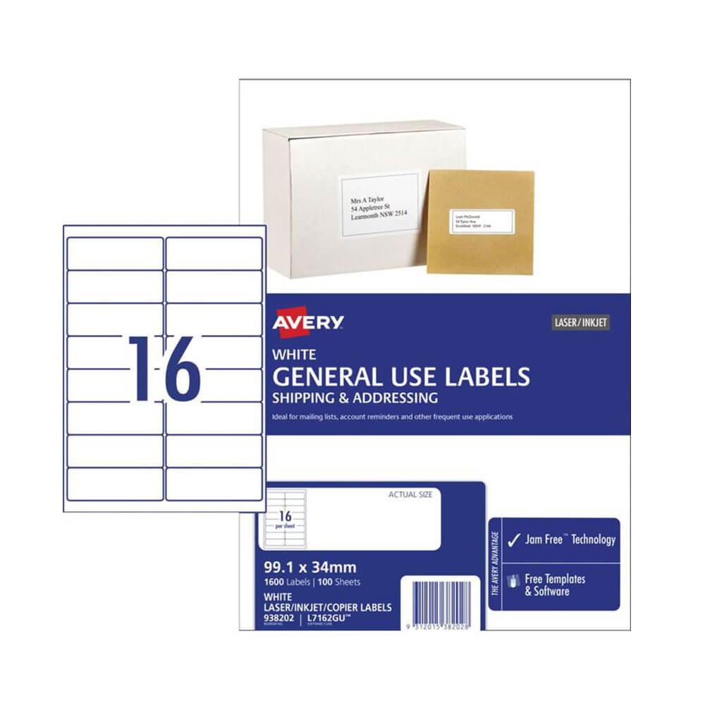 Copier Avery / Label laser 100pk