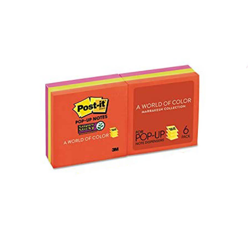 Post-it súper pegajoso notas emergentes 76x76 mm (6pk)