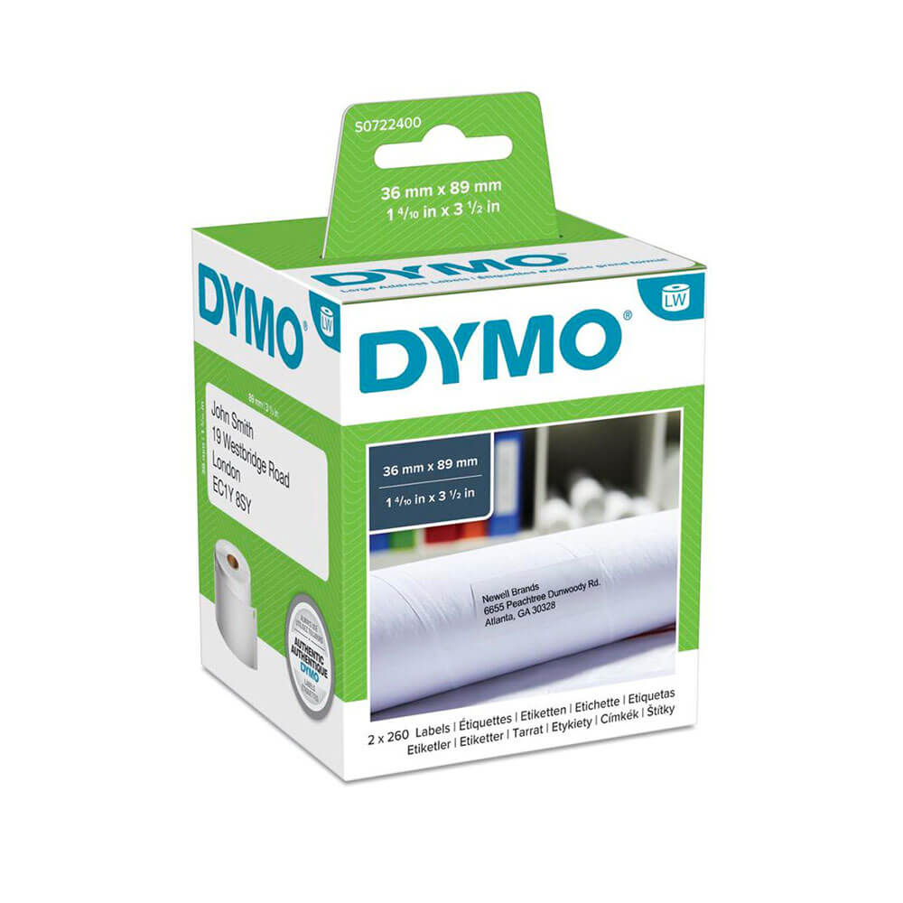 Dymo Labelwriter Dirección Etiqueta White (2 rollos)