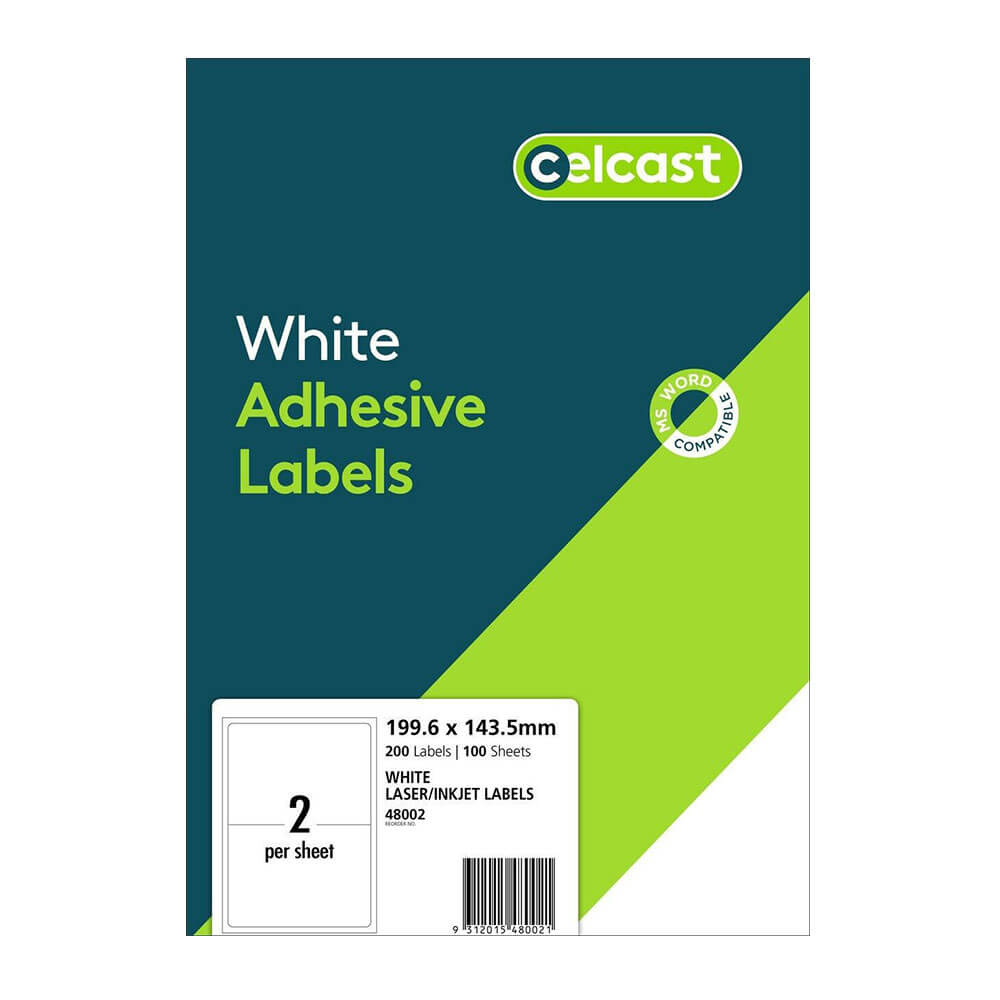 Celcast Laser/Inkjet Labels White (100pk)