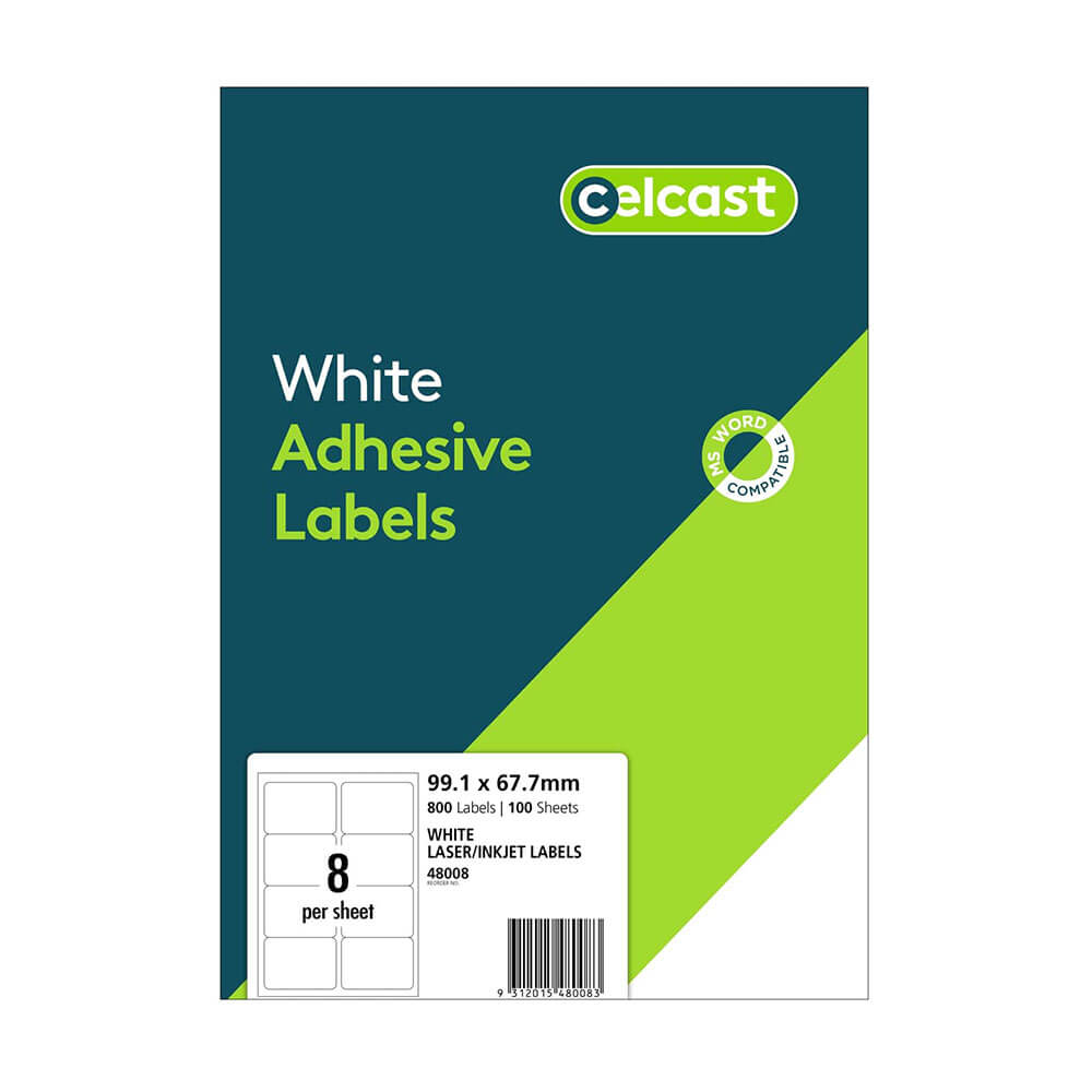 Étiquettes laser / jet de celcast White (100pk)