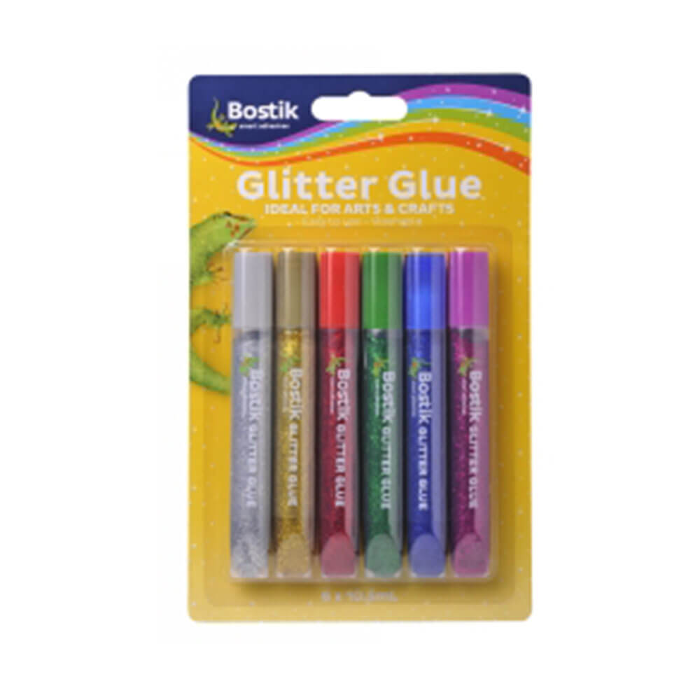 Bostik Glitter Glue 10mL Assorted (6pk)