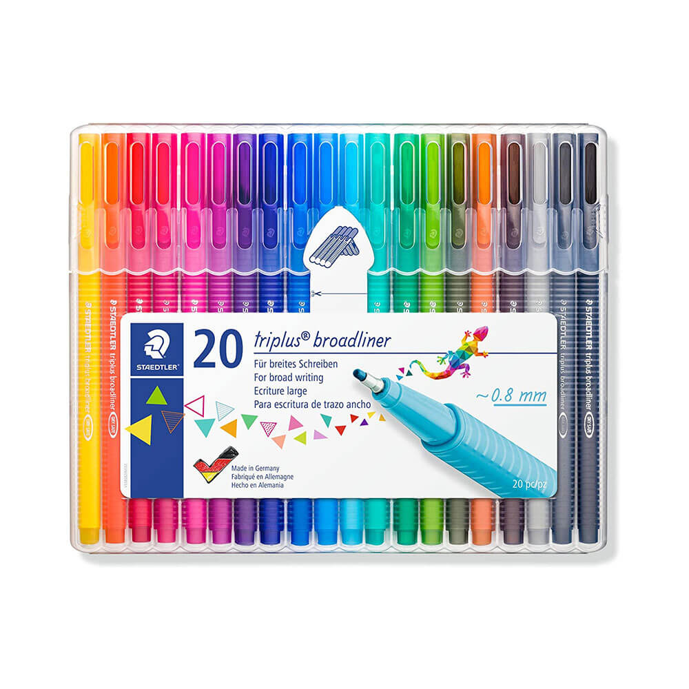 Staedtler Triplus Broadliner Pen Assorted (Wallet of 20)