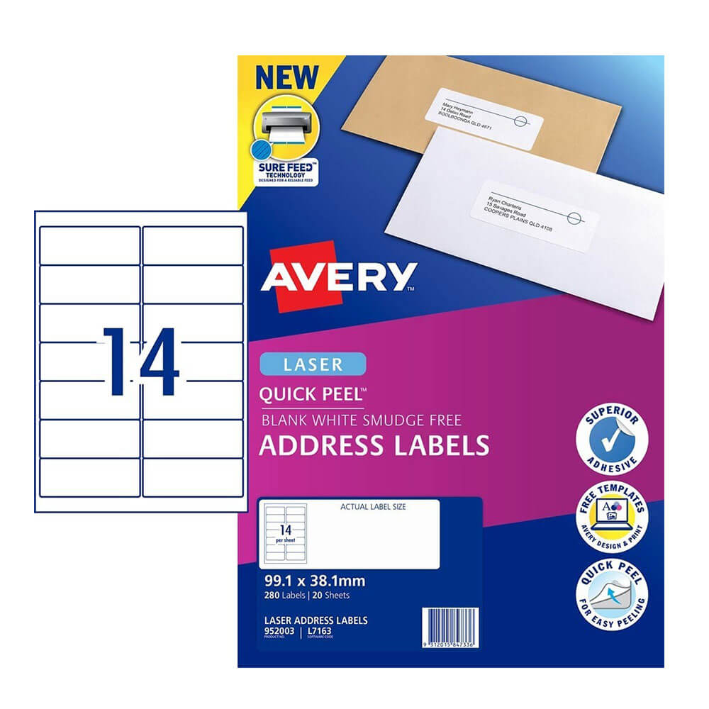 Märk Avery Laser Retail Pack (20PK)