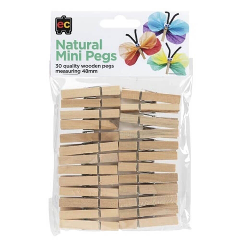 Mini Pegs de madeira EC 48mm (30pk)