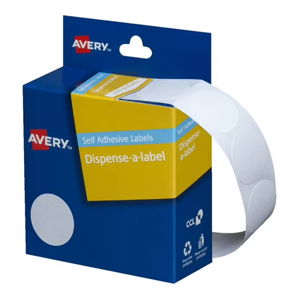 Avery zelfklevende dot-labels (wit)