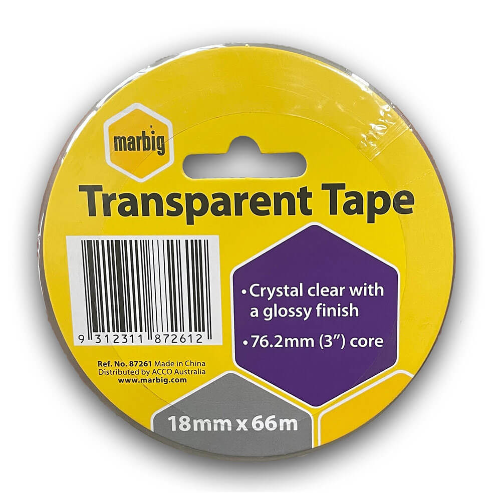 Marbig Tape 76,2 mm kerne (gennemsigtig)