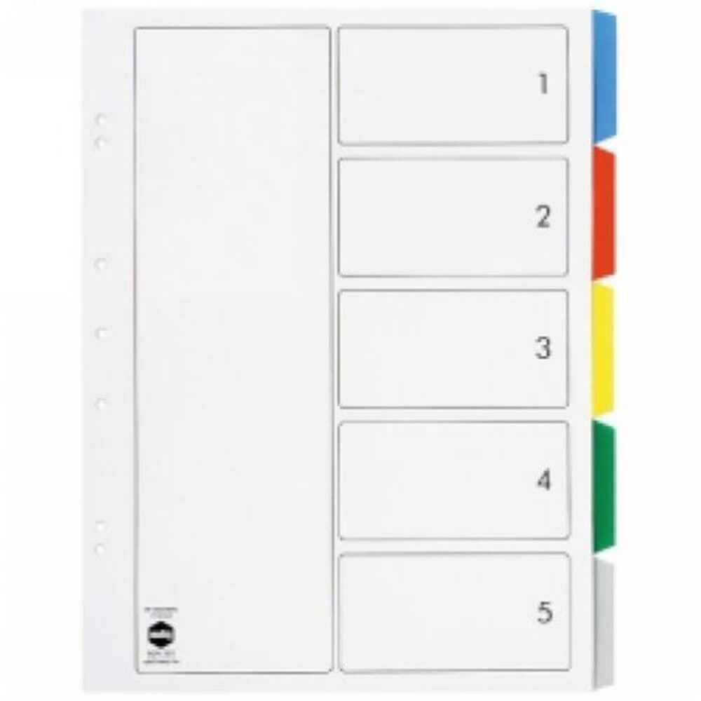 Marbig 5 Tab Dividers (gekleurd)