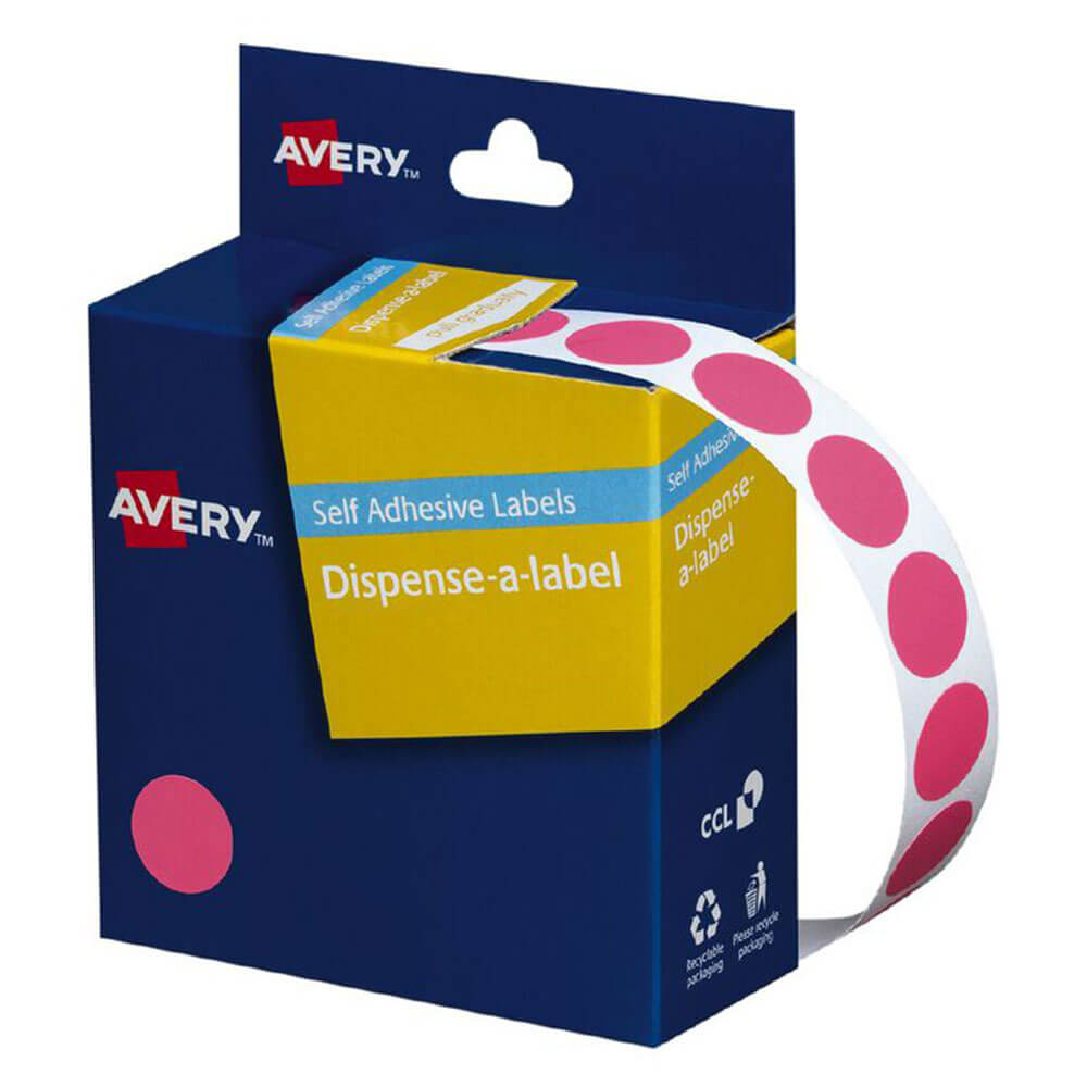 Avery selvklebende dotetiketter 14mm (1050pcs)