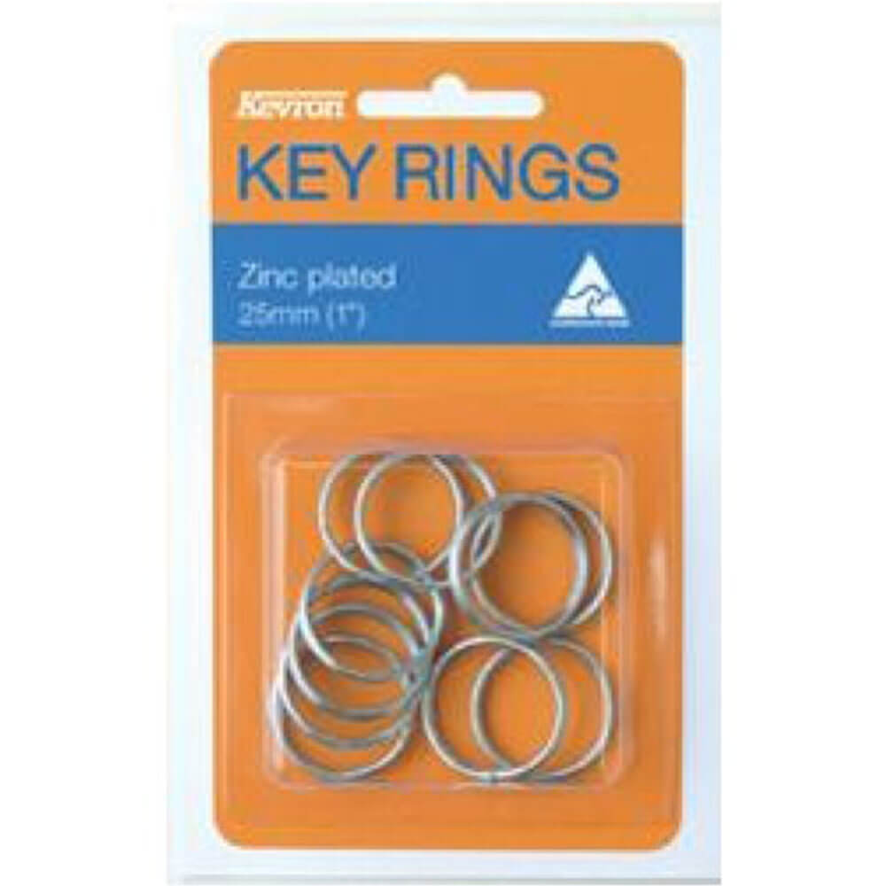 Kevron Key Rings 10pk (Zink Plated)