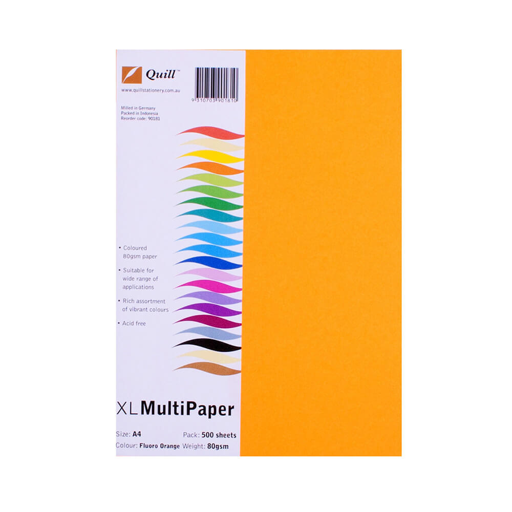 Quill A4 Colorido Cópia Papel 500pk (80gsm)