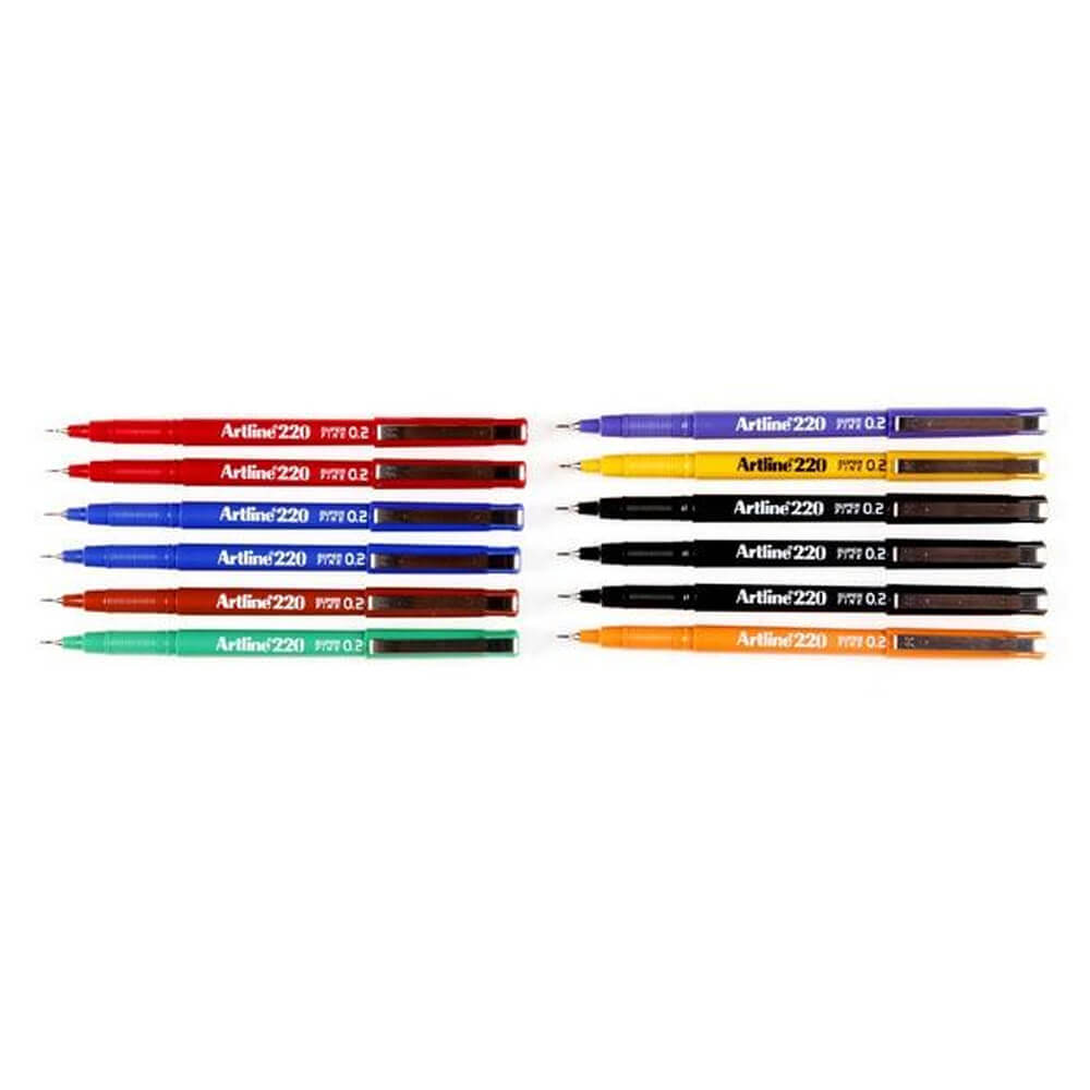 Artline Fineliner Superfine Pen 0,2 mm (kasse med 12)