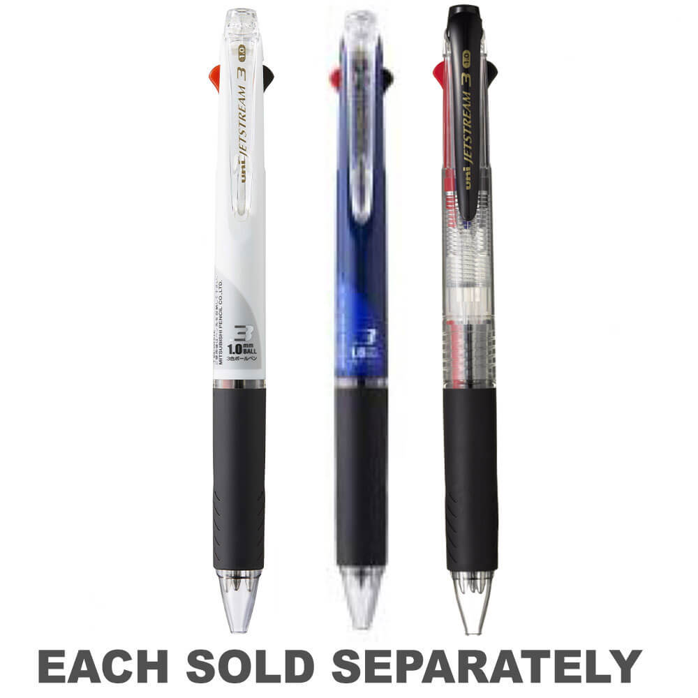 Uni Jetstream 3 Colour Retractable Barrel Pen 1.0mm