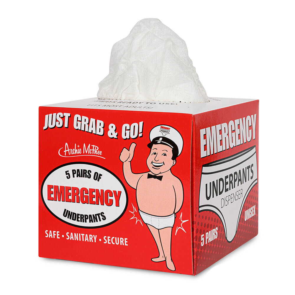 Archie McPhee Emergency Underpants In Dispenser Box